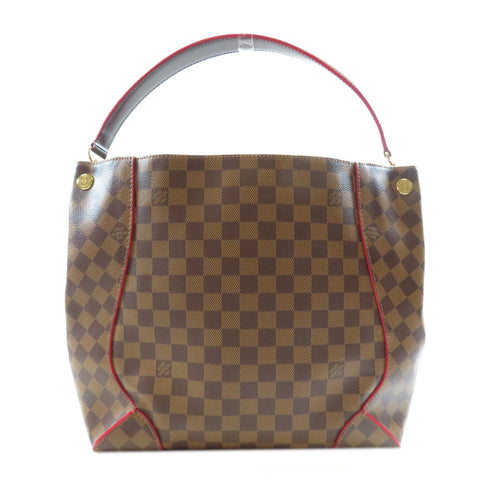 LOUIS VUITTON LV GHW Caissa Hobo Shoulder Bag N41555 Damier Brown/Red