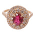 JEWELRY Ruby Diamond Ring 18K Rose Gold US#6.25