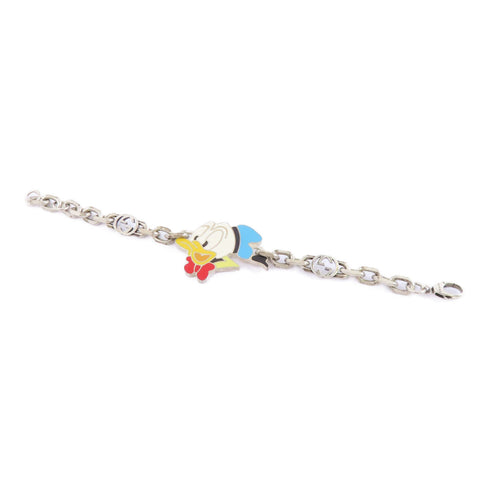 GUCCI GG Donald Duck Bracelet Accessories Metal Silver Light Blue White