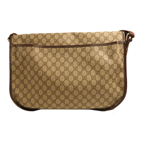 GUCCI GG GHW Messenger Bag Shoulder Bag Coated Canvas 201725 Beige