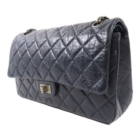 CHANEL CC Chanel 2.55 Shoulder Bag Calfskin Leather Navy Blue