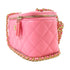 CHANEL CC GHW Quilted Vanity Case Shoulder Bag Lambskin Leather Pink