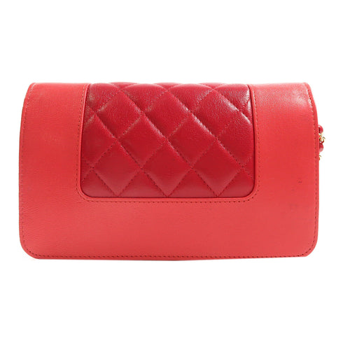 CHANEL Quilted CC GHW WOC Shoulder Bag Calfskin Leather Pink