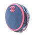 CHANEL Quilted CC SHW Chain Shoulder Bag Lambskin Leather Navy/Pink