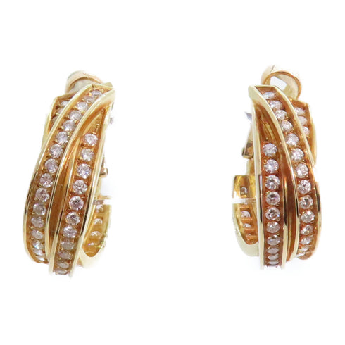 CARTIER GHW Diamond Earrings 18K Yellow Gold