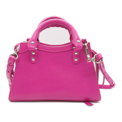 BALENCIAGA SHW 2way Hand Shoulder Bag Crossbody Leather Pink