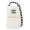 CHANEL Quilted CC SHW Phone Holder 2way Chain Shoulder Lambskin Leather White