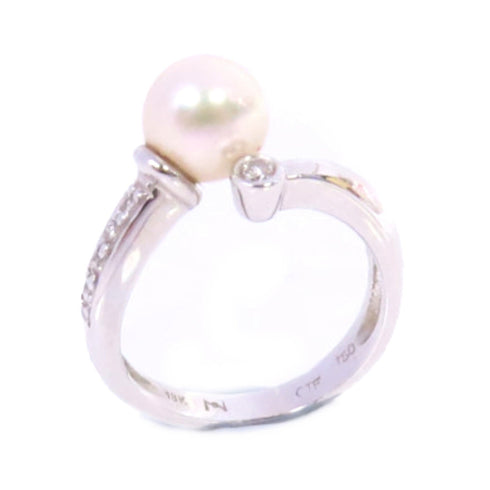 JEWELRY Pearl Ring US#4.75 18K White Gold v1
