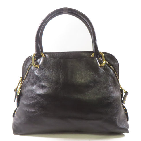 Marc Jacobs GHW Handbag Calfskin Leather Black