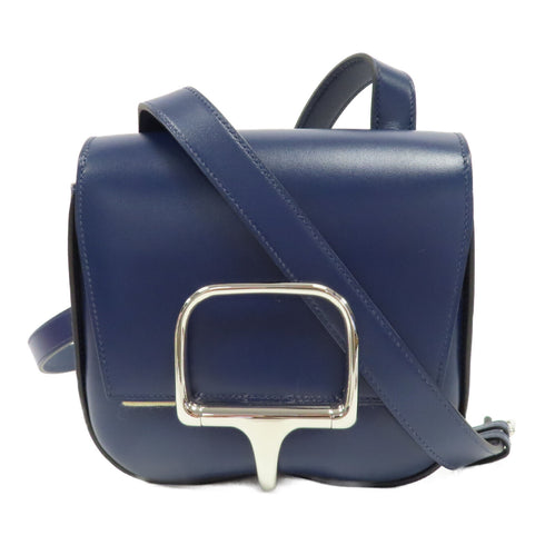 HERMES PHW Della Cavalleria Mini Shoulder Bag Tadelakt Leather Bleu Saphir Blue