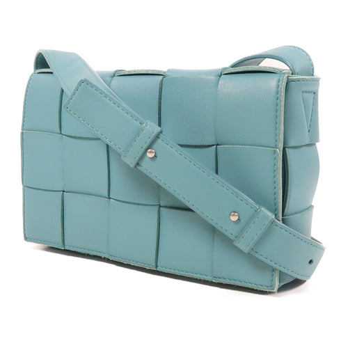 BOTTEGA VENETA BV Cassette Shoulder Bag Lambskin Leather Blue