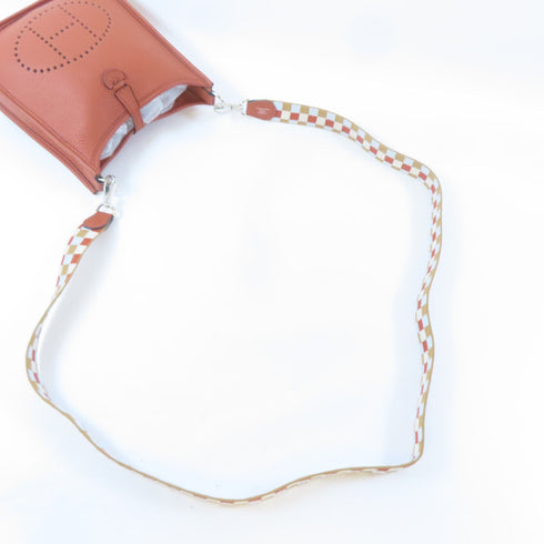 HERMES PHW Mini Evelyne Shoulder Crossbody Bag Clemence Leather Cuivre Brown
