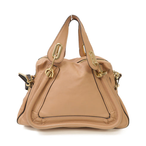 Chloe GHW 2 Way Shoulder Bag Handbag Calfskin Leather