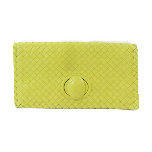BOTTEGA VENETA BV Clutch Bag Calfskin Leather Yellow