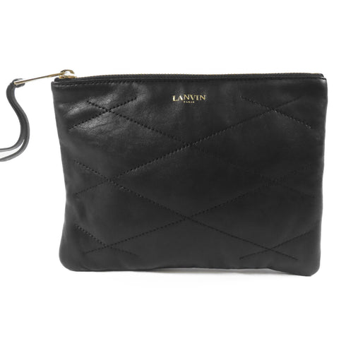 LANVIN GHW Clutch Lambskin Leather