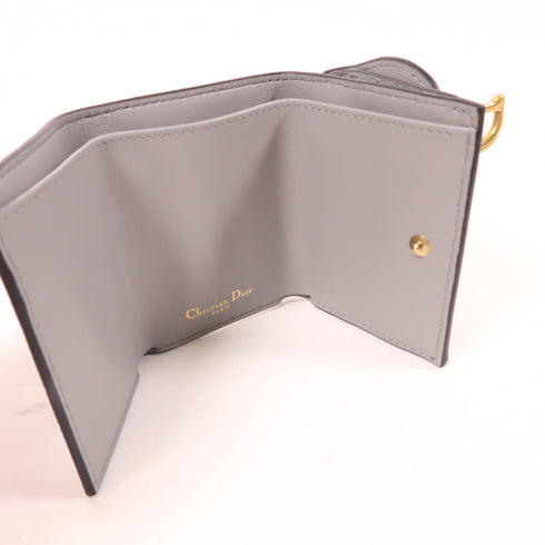 Dior GHW Wallet Tri-fold Calfskin Leather Light Blue