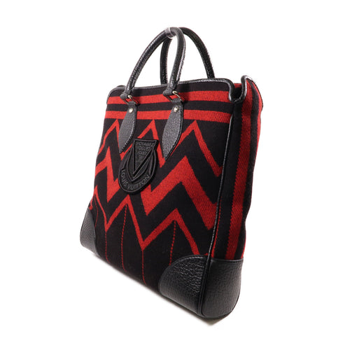 LOUIS VUITTON LV SHW Cabas Veil Tote Bag M95241 Wool Leather Red Black