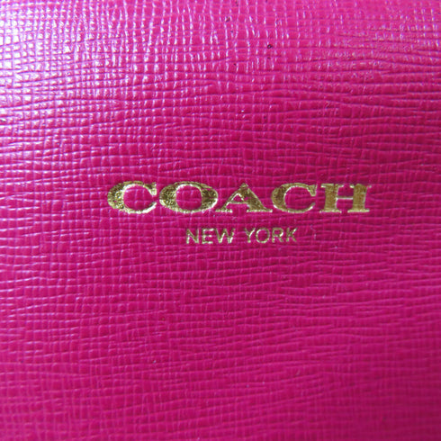COACH SHW 2 Way Shoulder Bag Calfskin Leather Pink