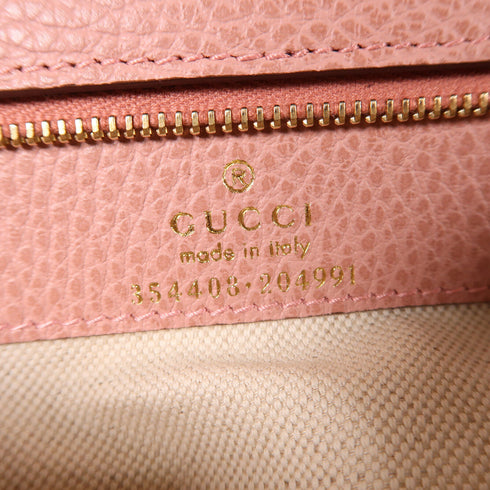 Gucci GG GHW Shoulder Bag Calfskin Leather Khaki/Pink