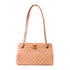 CHANEL Herringbone CC GHW Chain Shoulder Bag Calfskin Leather Beige
