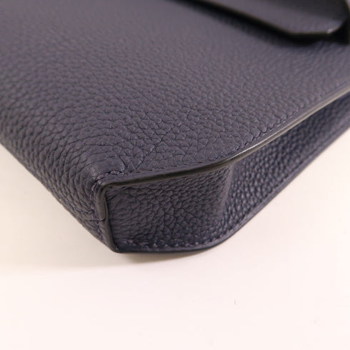 HERMES PHW Kelly Depeches 25 Pouch Togo Leather 2Z Bleu Nuit