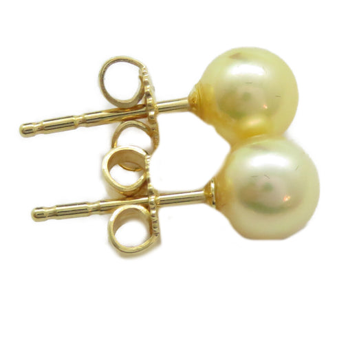 MIKIMOTO Pearl Earrings 18K Yellow Gold