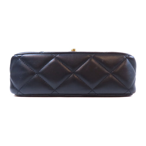 CHANEL Quilted CC GHW Chain Shoulder Bag AS2855 Lambskin Leather Black