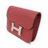 HERMES PHW Constance Slim Pouch Wallet Evercolor Leather Rouge Grenat Red