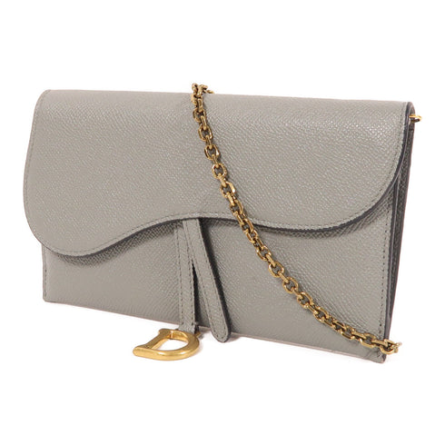 Christian Dior CD Saddle Pouch Chain Shoulder Bag S5614CBAA Calfskin Leather