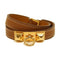 HERMES GHW Rivale Double Tour Bracelet Veau Swift Leather Stamp U Gold Brown