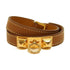 HERMES GHW Rivale Double Tour Bracelet Veau Swift Leather Stamp U Gold Brown