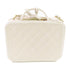 CHANEL CC GHW Vanity Hand Chain Shoulder Bag Calfskin Leather A93343 White