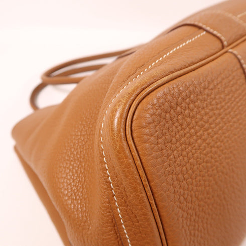 HERMES PHW Garden Party PM Hand Bag/Tote Bag Negonda Leather Gold