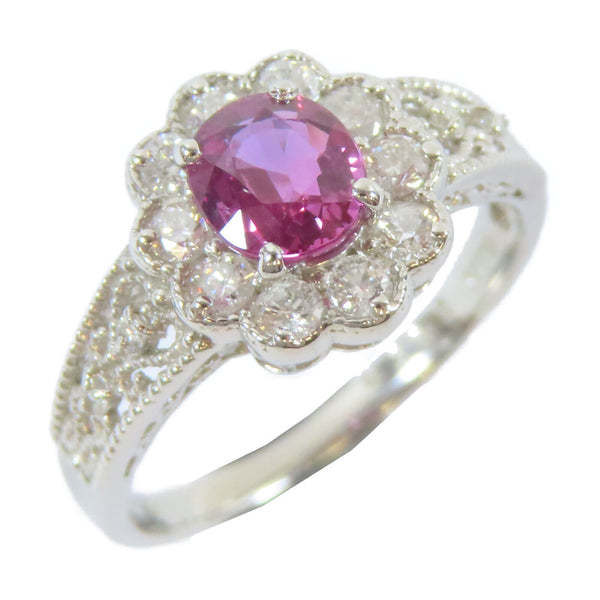 FINE JEWELRY 0.44ct Diamond 1.02ct Sapphire Ring PT900 Platinum 900 US#6.5