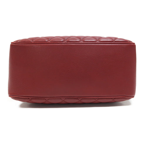 CHANEL Quilted CC GHW 2 Way Shoulder Bag Handbag AS7960 Calfskin Leather Red