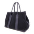 HERMES PHW Garden Party PM Handbag Canvas Navy Black