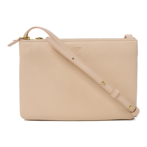 CELINE GHW Trio Shoulder Bag Calfskin Leather Pink