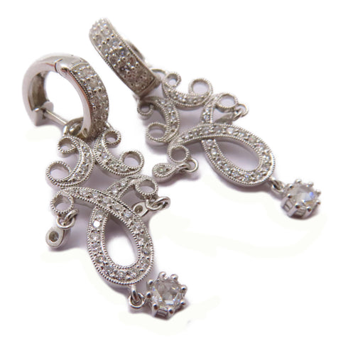 FINE JEWELRY 1.20ct 0.52ct Diamond Earrings 18K White Gold 8.0g