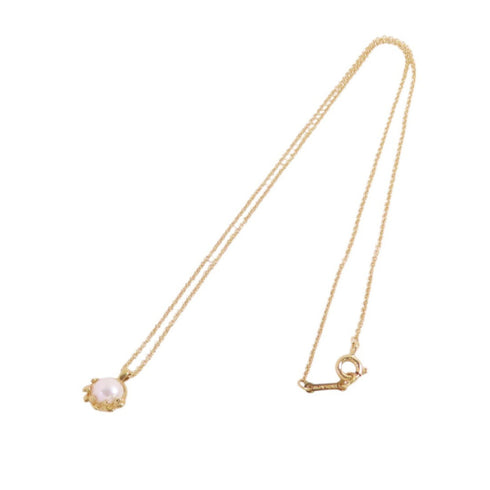 TIFFANY&CO Olive Leaf Pearl Pendant Necklace 18K Yellow Gold