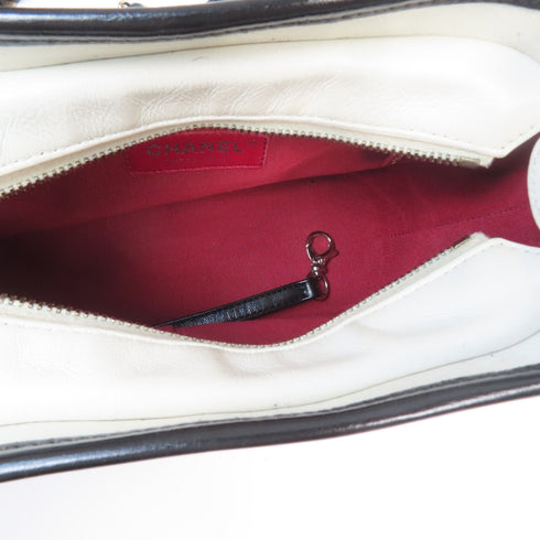 CHANEL Quilted CC GHW SHW Gabrielle Shoulder Bag A91810 Calfskin Leather White