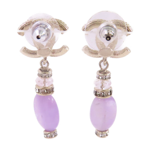 CHANEL GHW CC Earrings B21/S Metal PVC White Light Purple Gold Tone Color