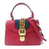 GUCCI GG GHW Sylvie Mini Shoulder Bag 2 Way Shoulder Handbag 470270 Calfskin Red
