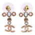 CHANEL CC GHW CC Earrings C21 Metal Rhinestone