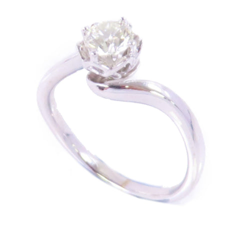 FINE JEWELRY 0.635ct Diamond Ring US#8 18K White Gold