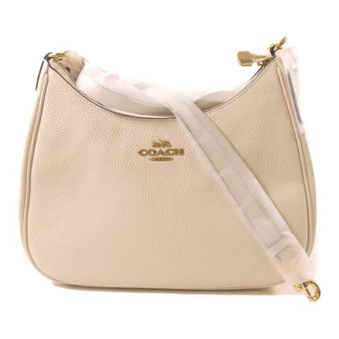 COACH GHW Shoulder Bag Calfskin Leather
