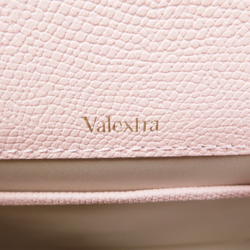 Valextra GHW 2way Shoulder Bag Calfskin Leather Pink