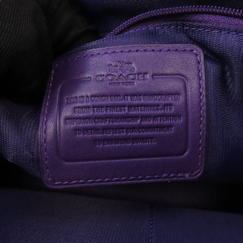 COACH GHW 2way Shoulder Bag Canvas Purple Brown