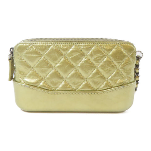 CHANEL Quilted CC Gabrielle Clutch With Chain Shoulder Bag A94505 Calfskin Gold