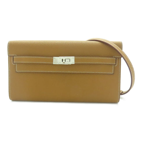 HERMES PHW Kelly To Go Shoulder Bag Epsom Leather Gold Brown