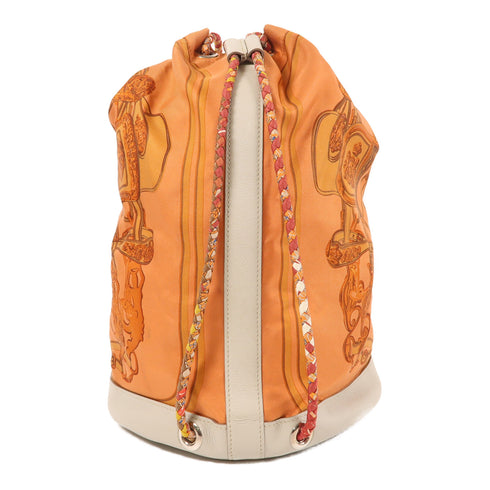 HERMES PHW Soie Cool Backpack Silk Orange